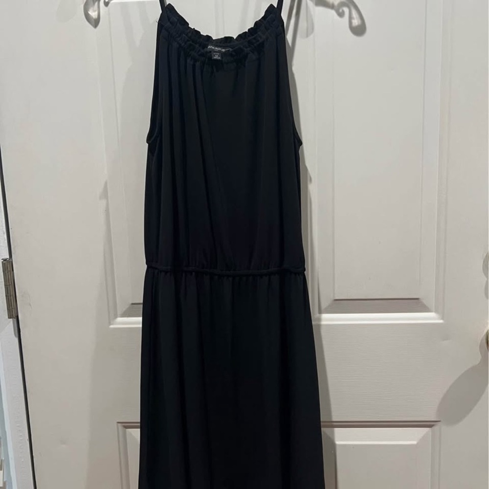 Banana Republic Black Halter Maxi Sundress
